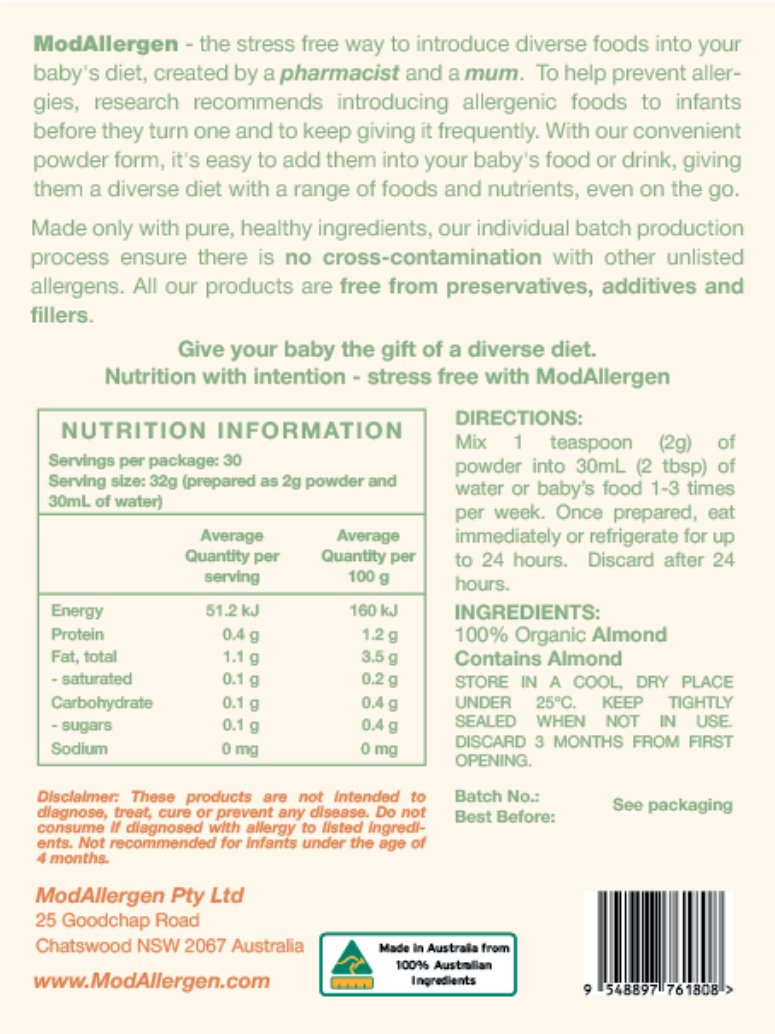 Almond Powder Organic - 3 Month Supply - ModAllergen